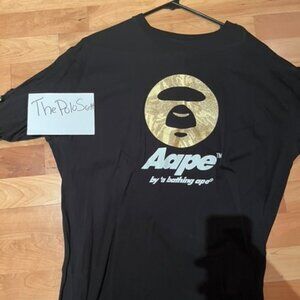 AAPE BY A BATHING APE Black Glittered T-Shirt – Worn Once Size XL